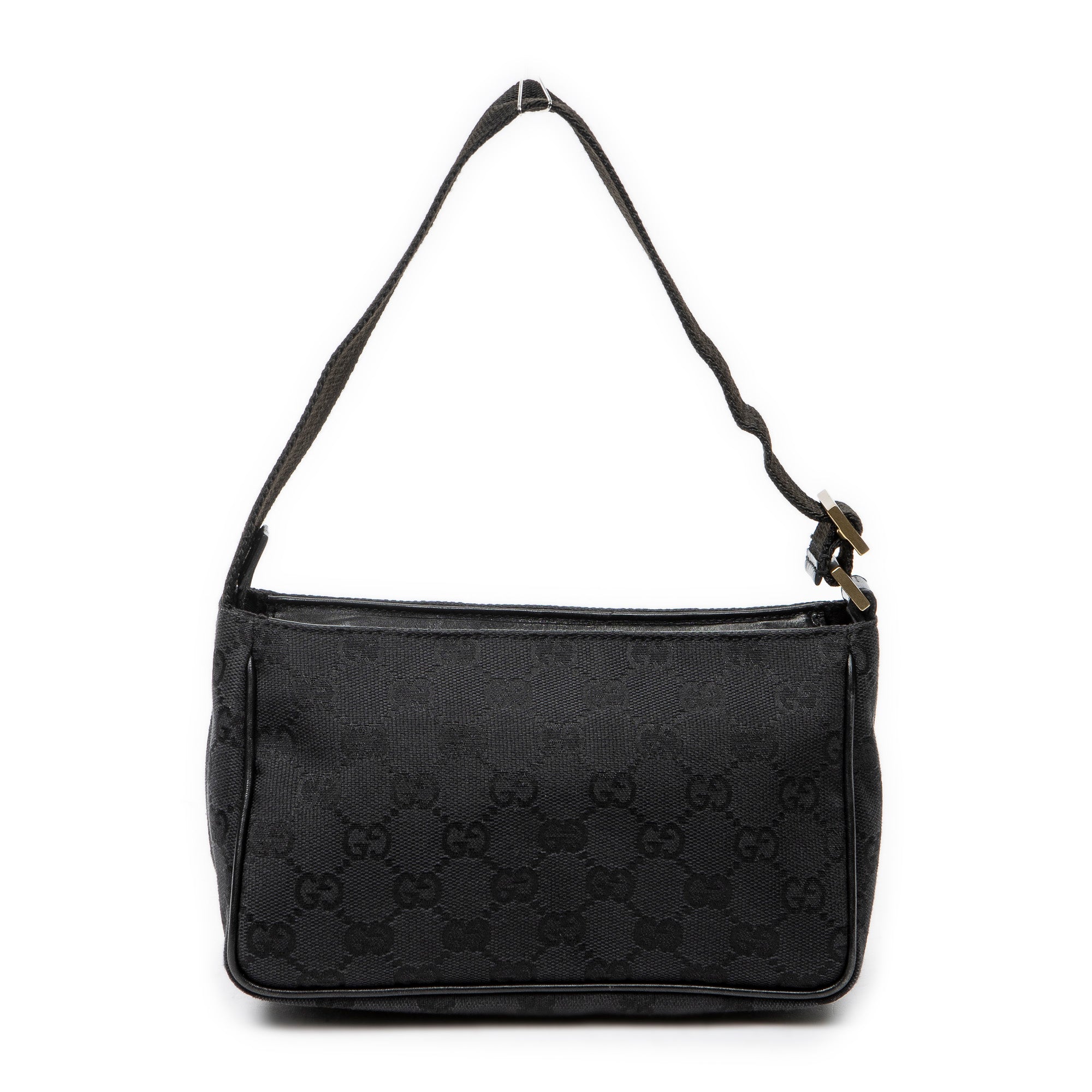 Shoulder Bag Mini Zip Pouch Black Monogrammed Canvas