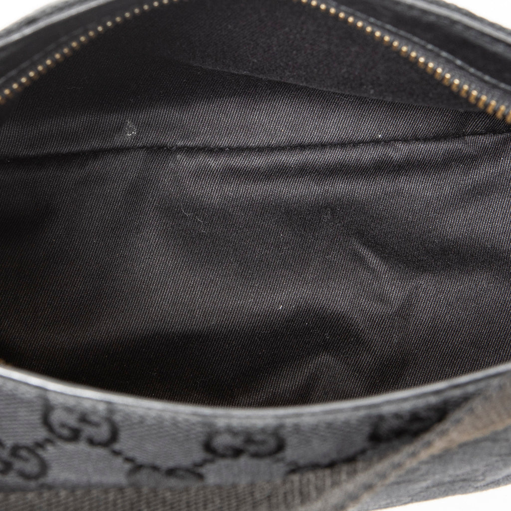Shoulder Bag Mini Zip Pouch Black Monogrammed Canvas