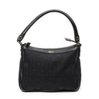 Shoulder Bag Small Abbey Top Handle Black Monogrammed Canvas