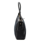 Shoulder Bag Small Abbey Top Handle Black Monogrammed Canvas