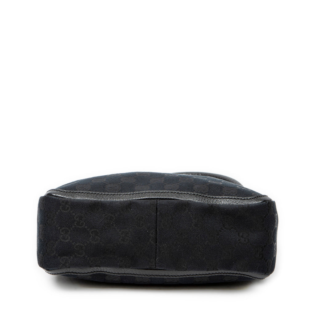Shoulder Bag Small Abbey Top Handle Black Monogrammed Canvas