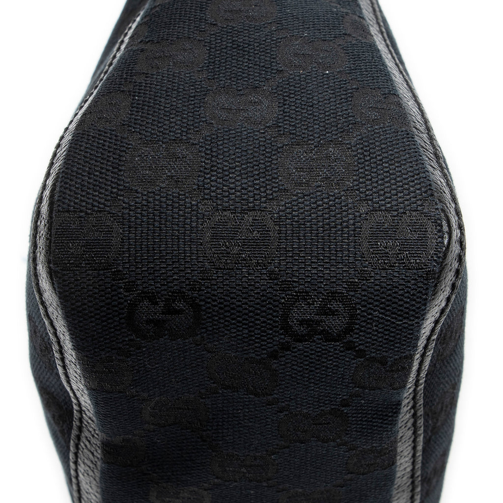 Shoulder Bag Small Abbey Top Handle Black Monogrammed Canvas