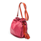 Shoulder Bag Bicolor Tassel Flamenco Pink Calfskin Leather