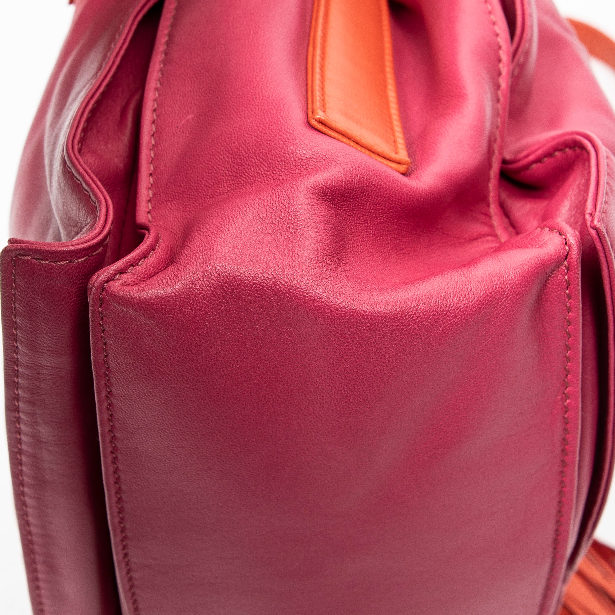 Shoulder Bag Bicolor Tassel Flamenco Pink Calfskin Leather