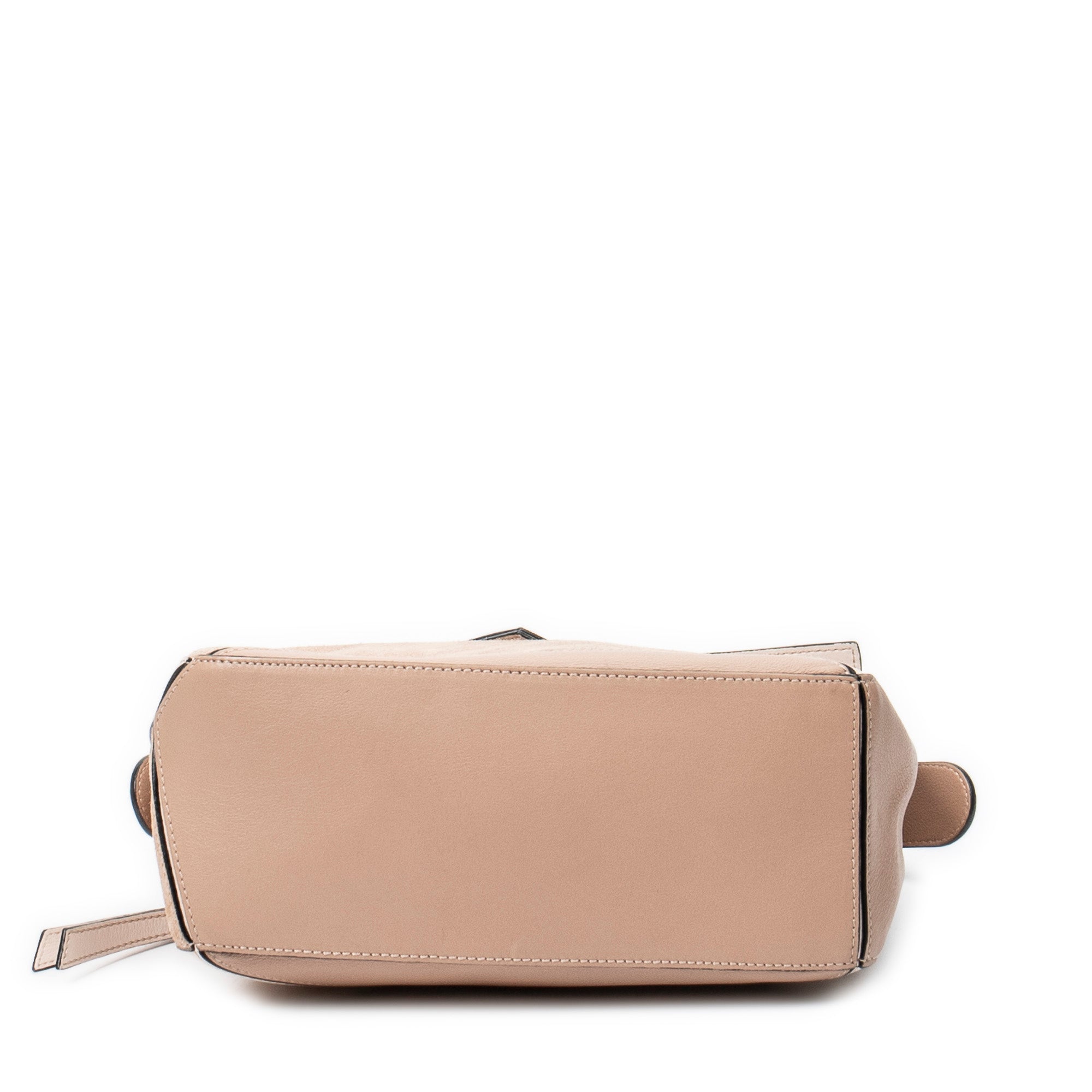 Shoulder Bag Small Puzzle Bag Beige Calfskin Leather