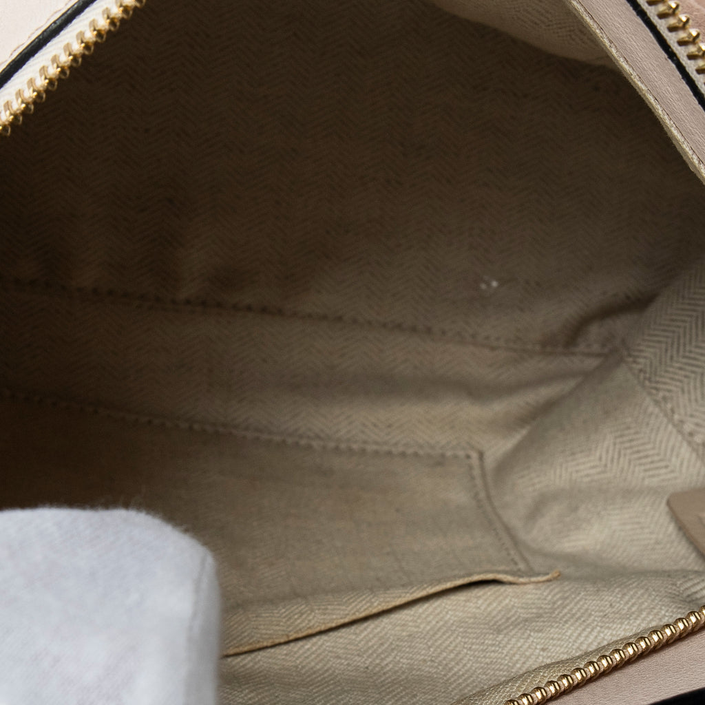 Shoulder Bag Small Puzzle Bag Beige Calfskin Leather