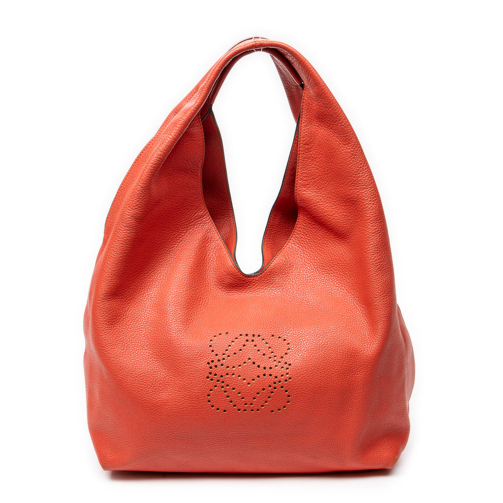 Shoulder Bag Dunas Hobo Pink Grained Calfskin Leather