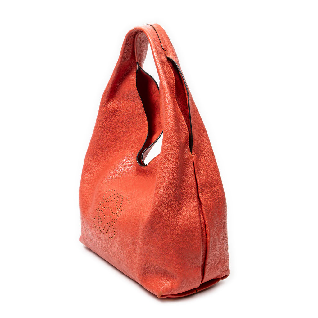 Shoulder Bag Dunas Hobo Pink Grained Calfskin Leather
