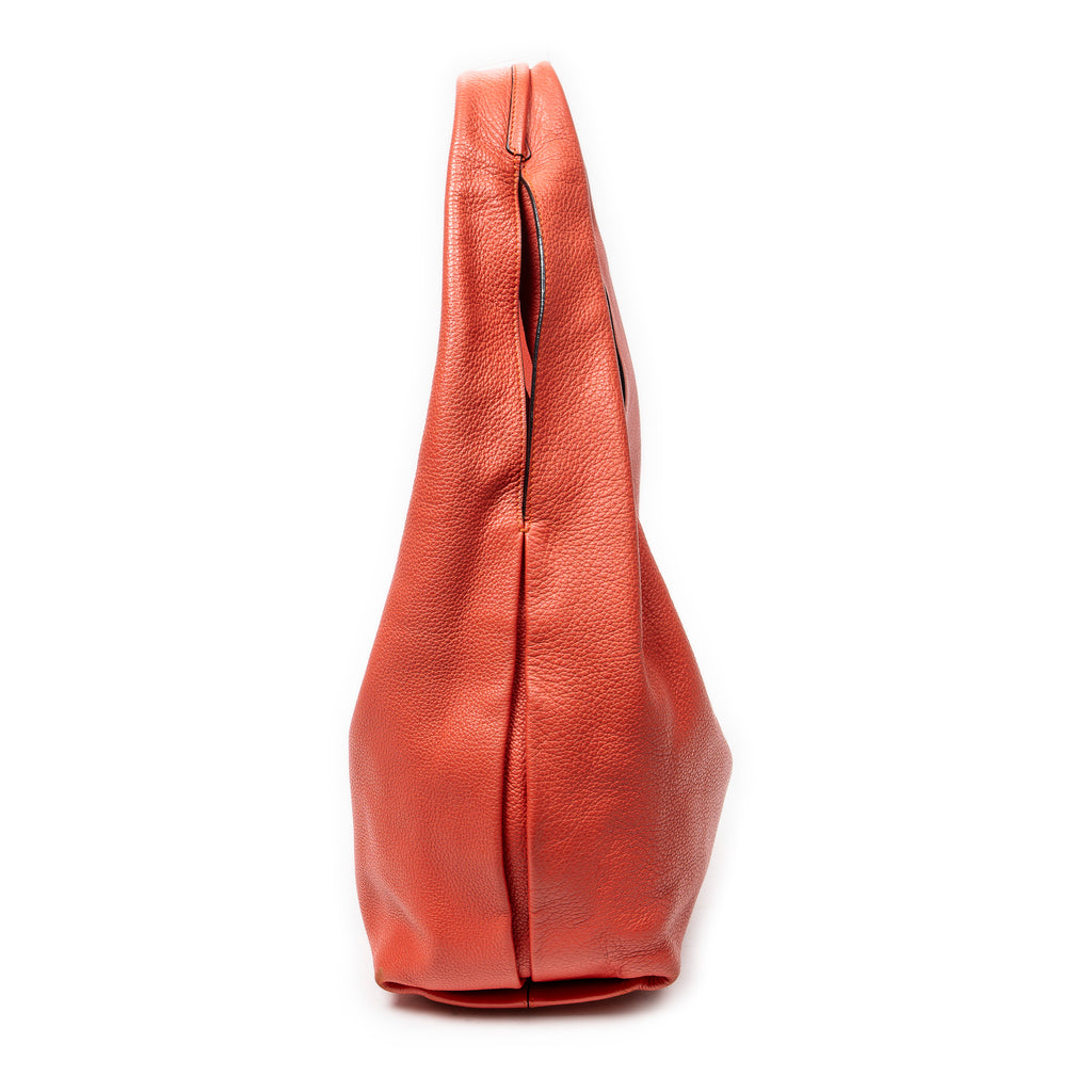 Shoulder Bag Dunas Hobo Pink Grained Calfskin Leather