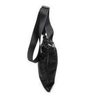 Bandolera Plana Cuadrada de Lona de Nylon Negra