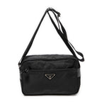 Shoulder Bag Front Zip Camera Crossbody Black Nylon Canvas