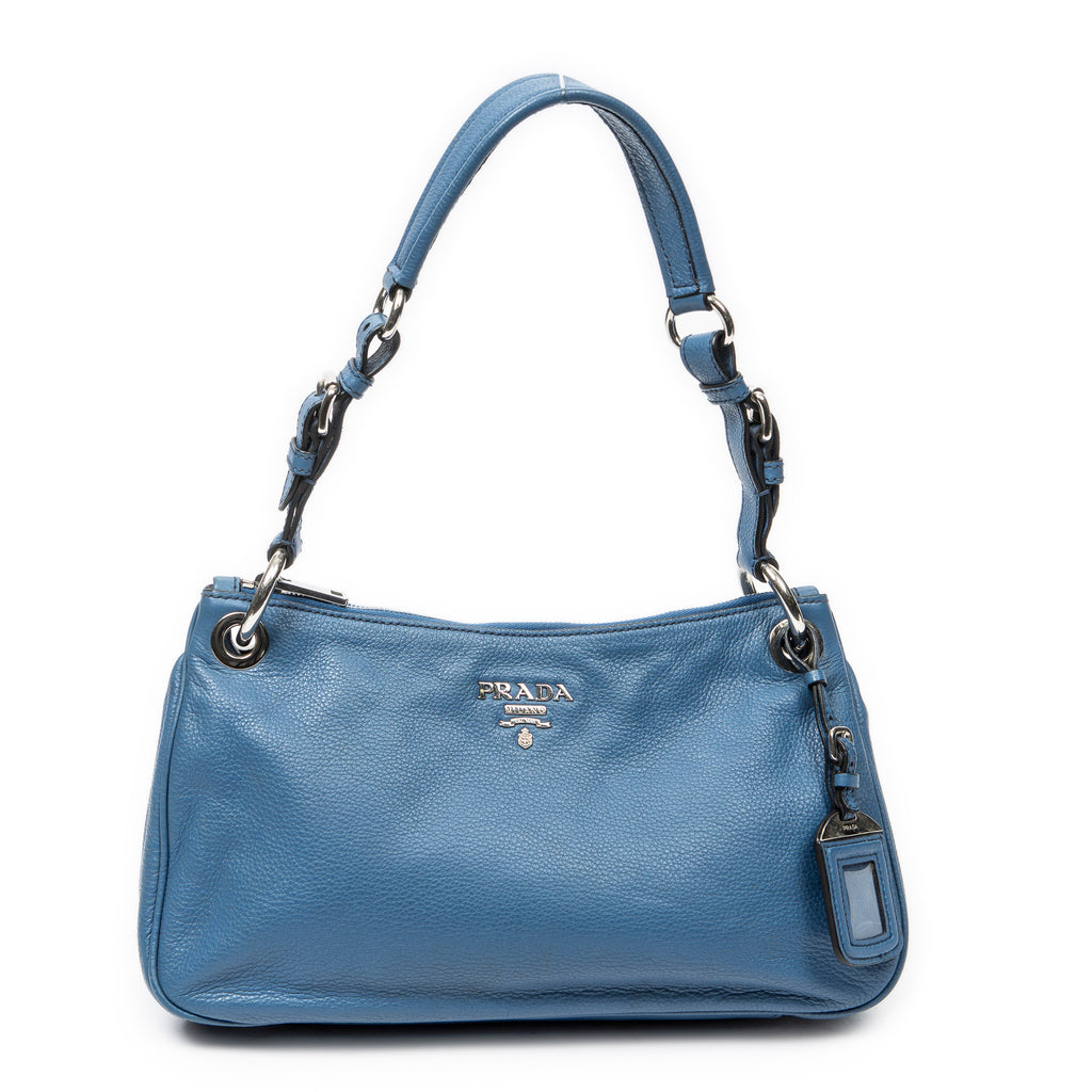 Prada - Sac hobo à boucle et fermeture éclair - Bleu