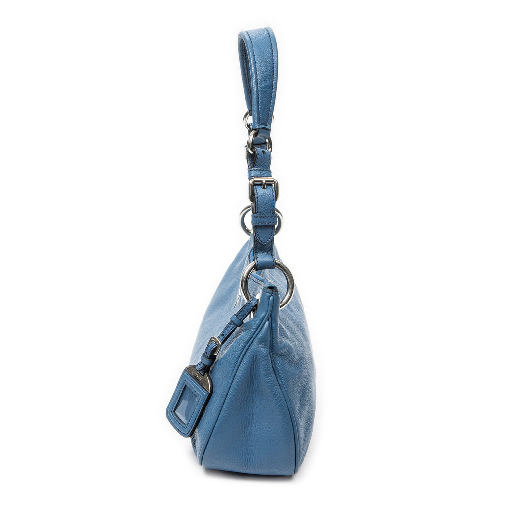 Prada - Sac hobo à boucle et fermeture éclair - Bleu
