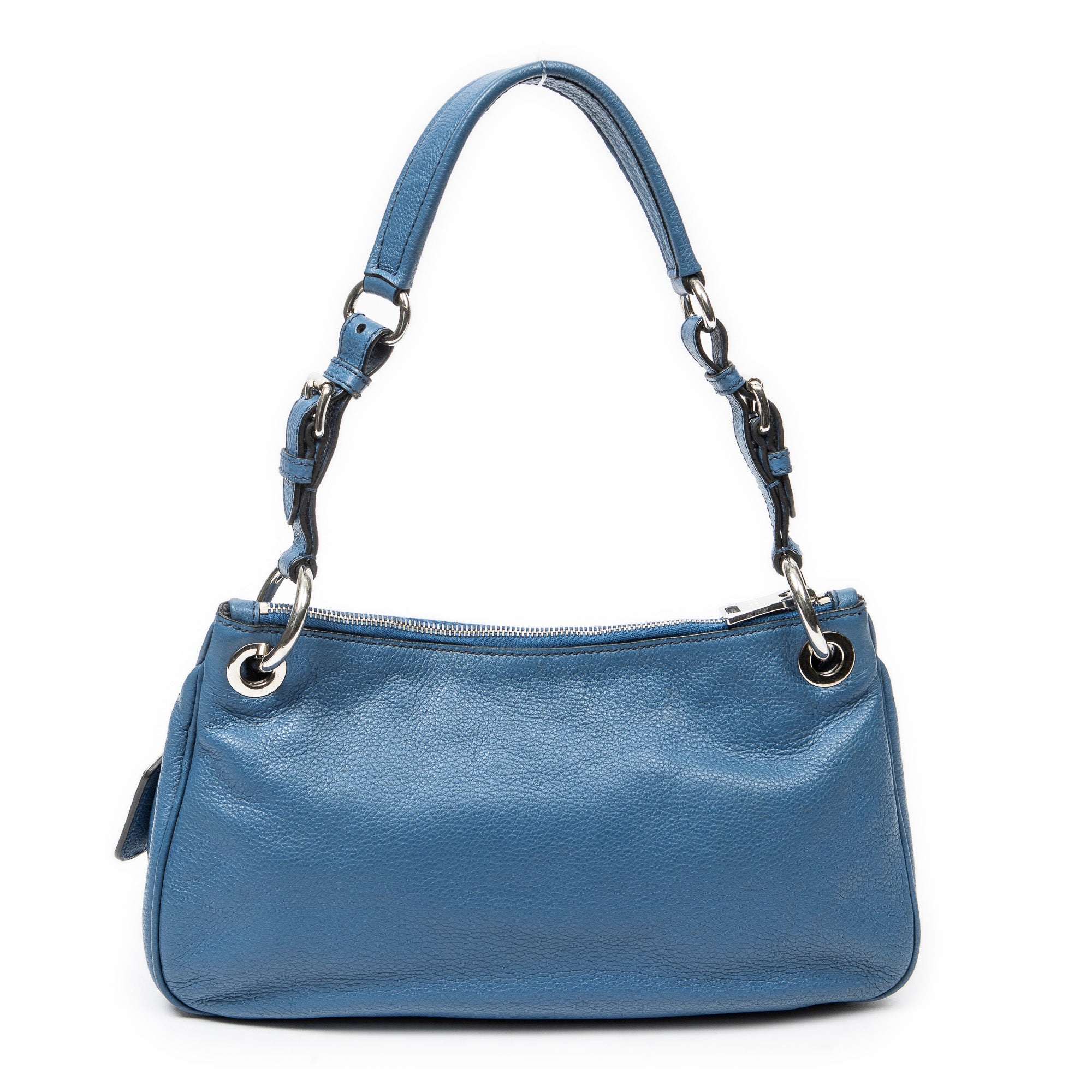 Prada - Sac hobo à boucle et fermeture éclair - Bleu