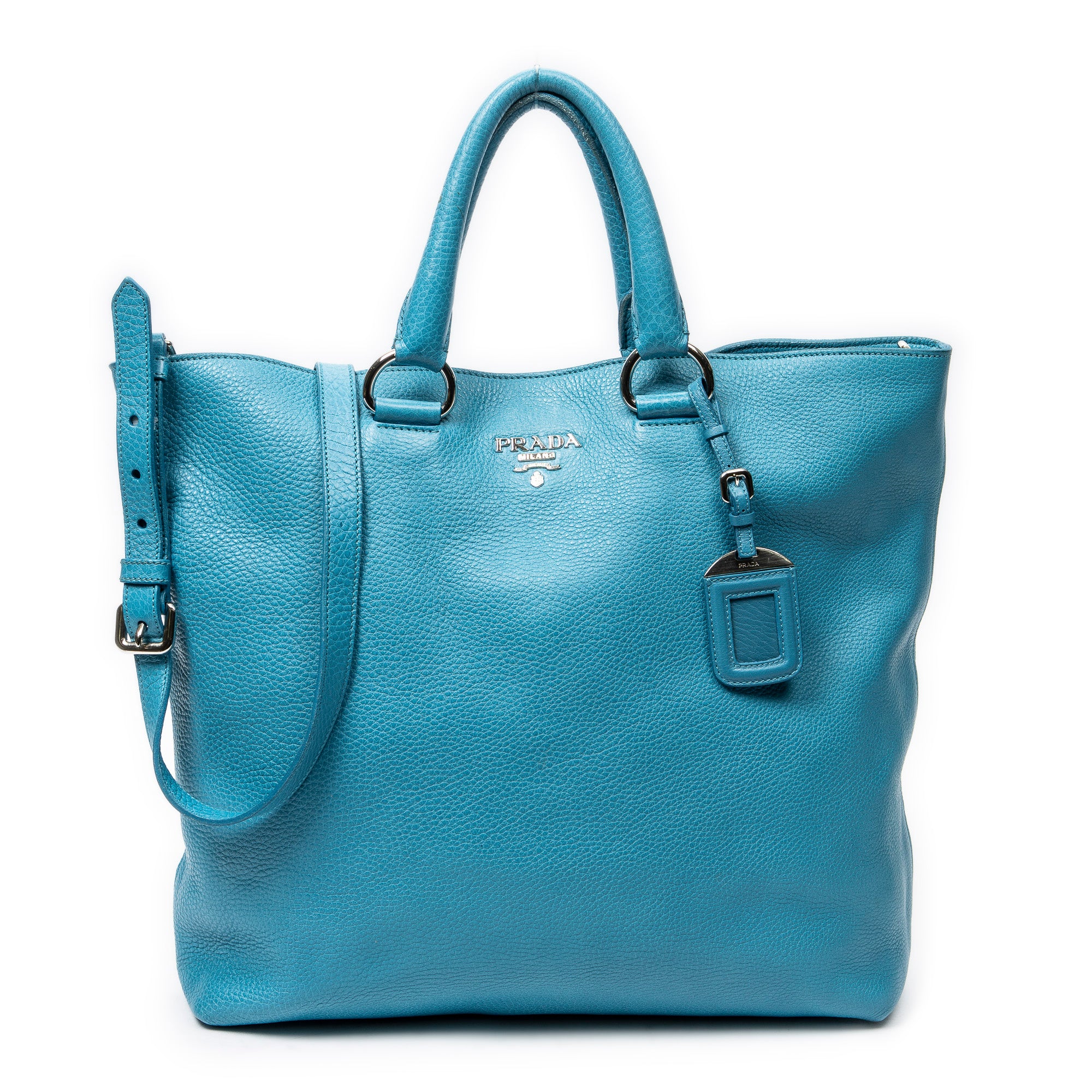 Bolso de hombro convertible Shopper de piel Vitello Phenix azul