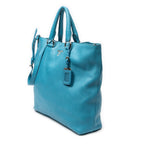 Bolso de hombro convertible Shopper de piel Vitello Phenix azul