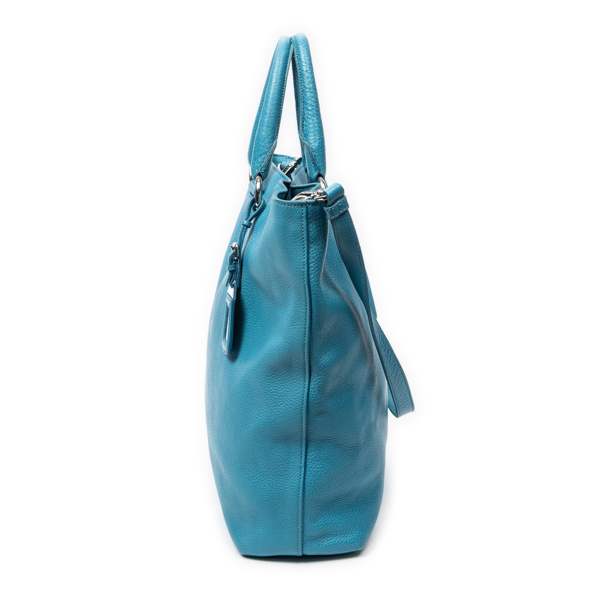 Bolso de hombro convertible Shopper de piel Vitello Phenix azul