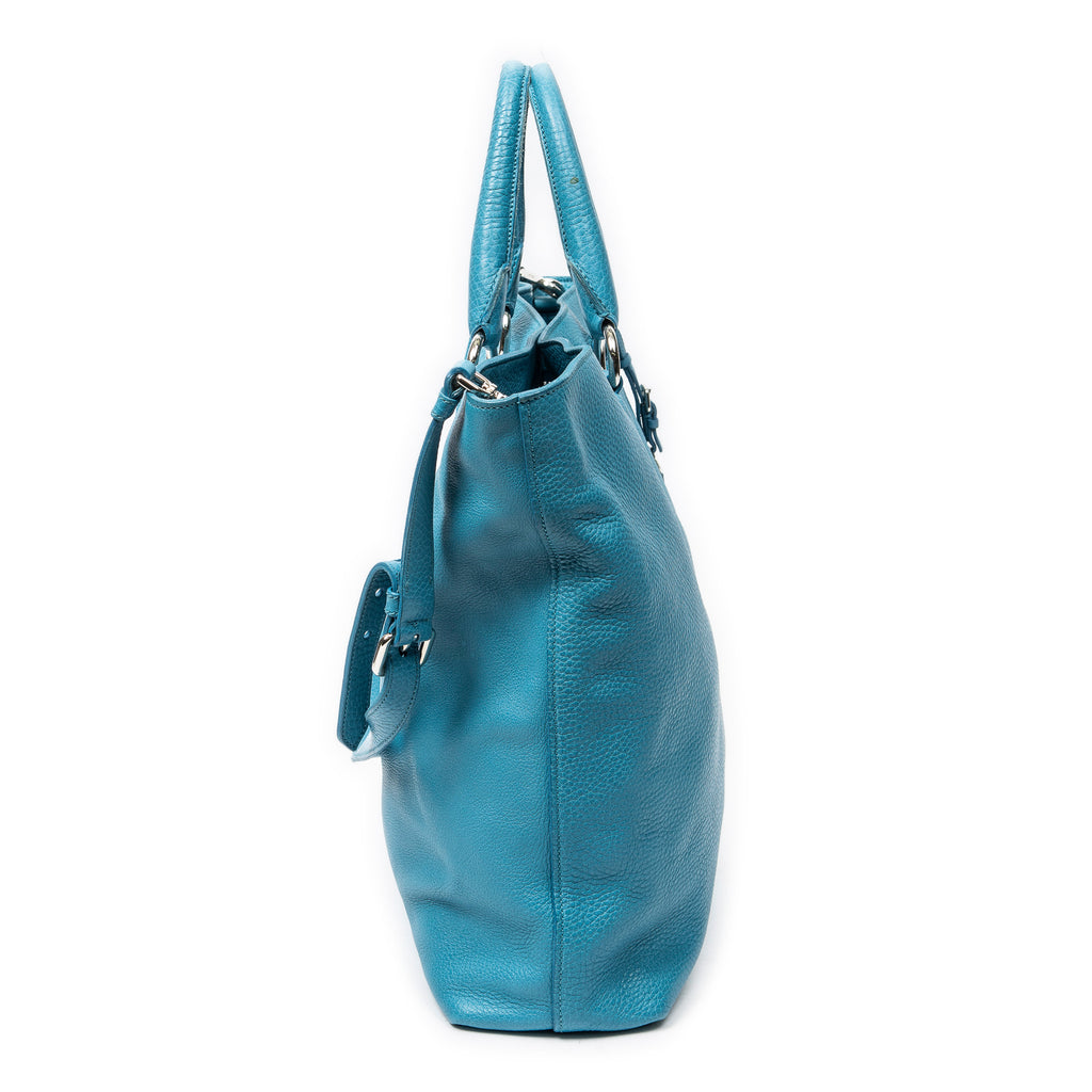 Bolso de hombro convertible Shopper de piel Vitello Phenix azul