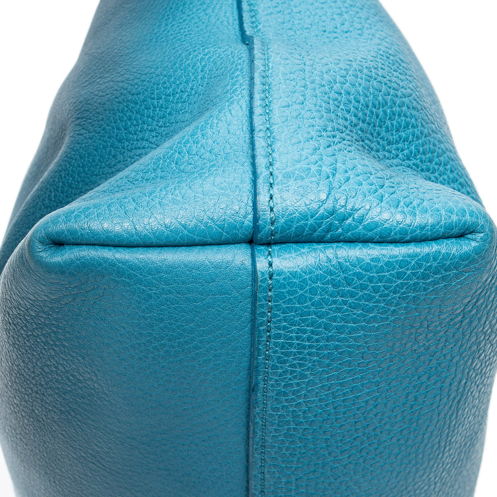 Bolso de hombro convertible Shopper de piel Vitello Phenix azul