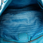 Bolso de hombro convertible Shopper de piel Vitello Phenix azul