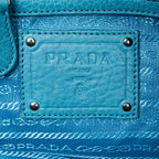 Bolso de hombro convertible Shopper de piel Vitello Phenix azul