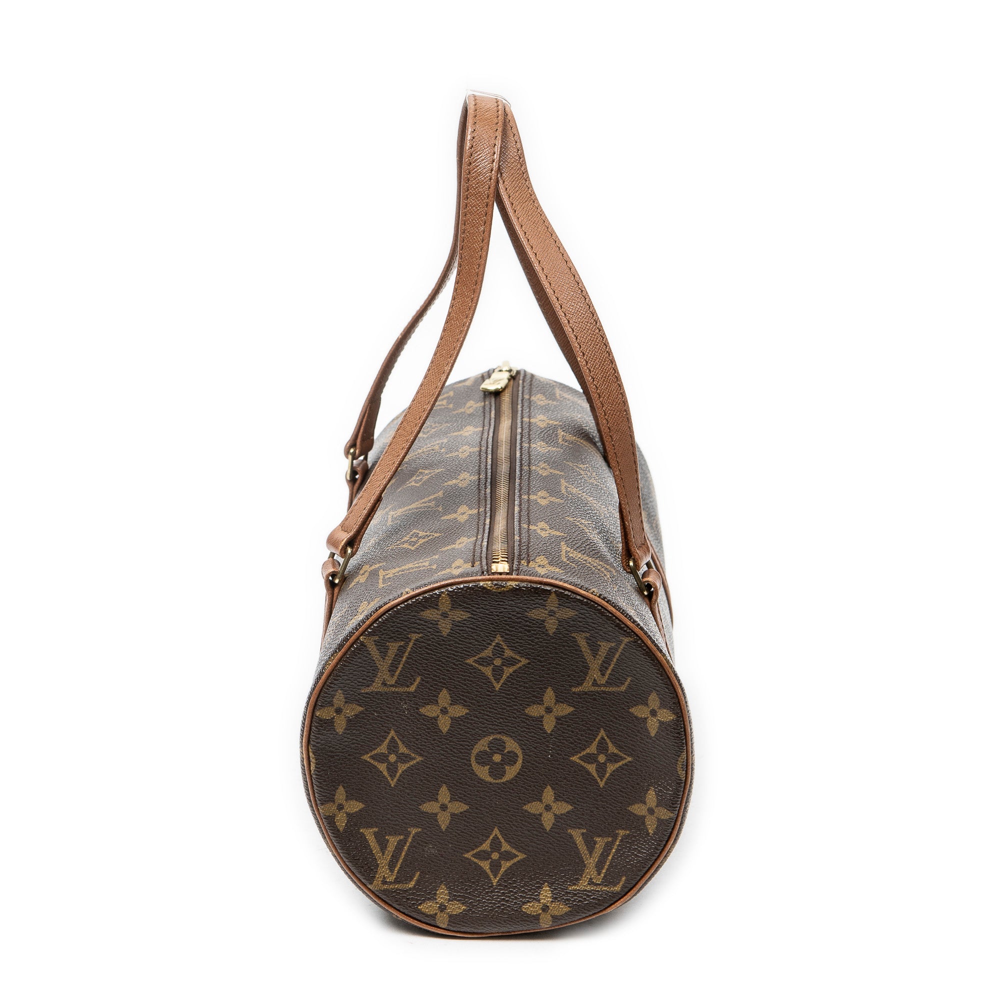 Handbag Papillon 30 Brown Monogram Canvas
