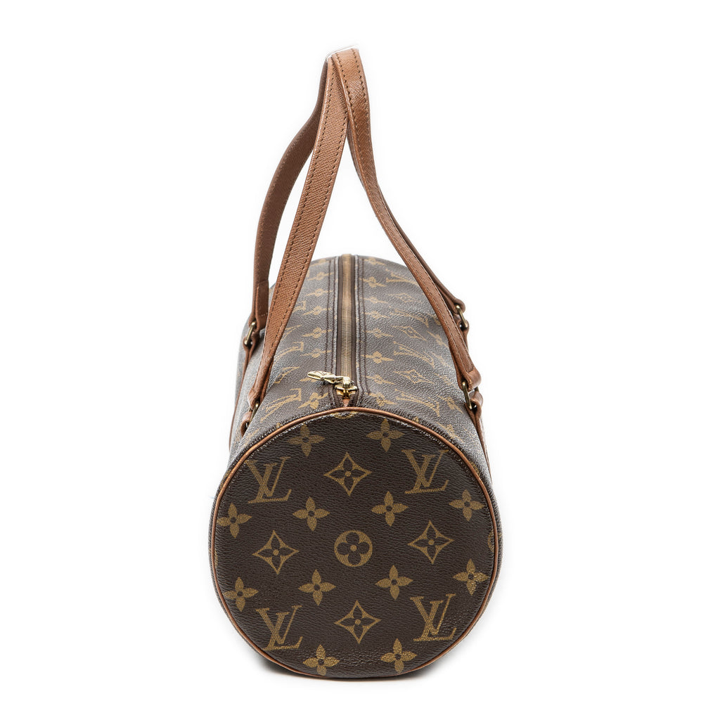 Handbag Papillon 30 Brown Monogram Canvas