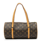 Handbag Papillon 30 Brown Monogram Canvas