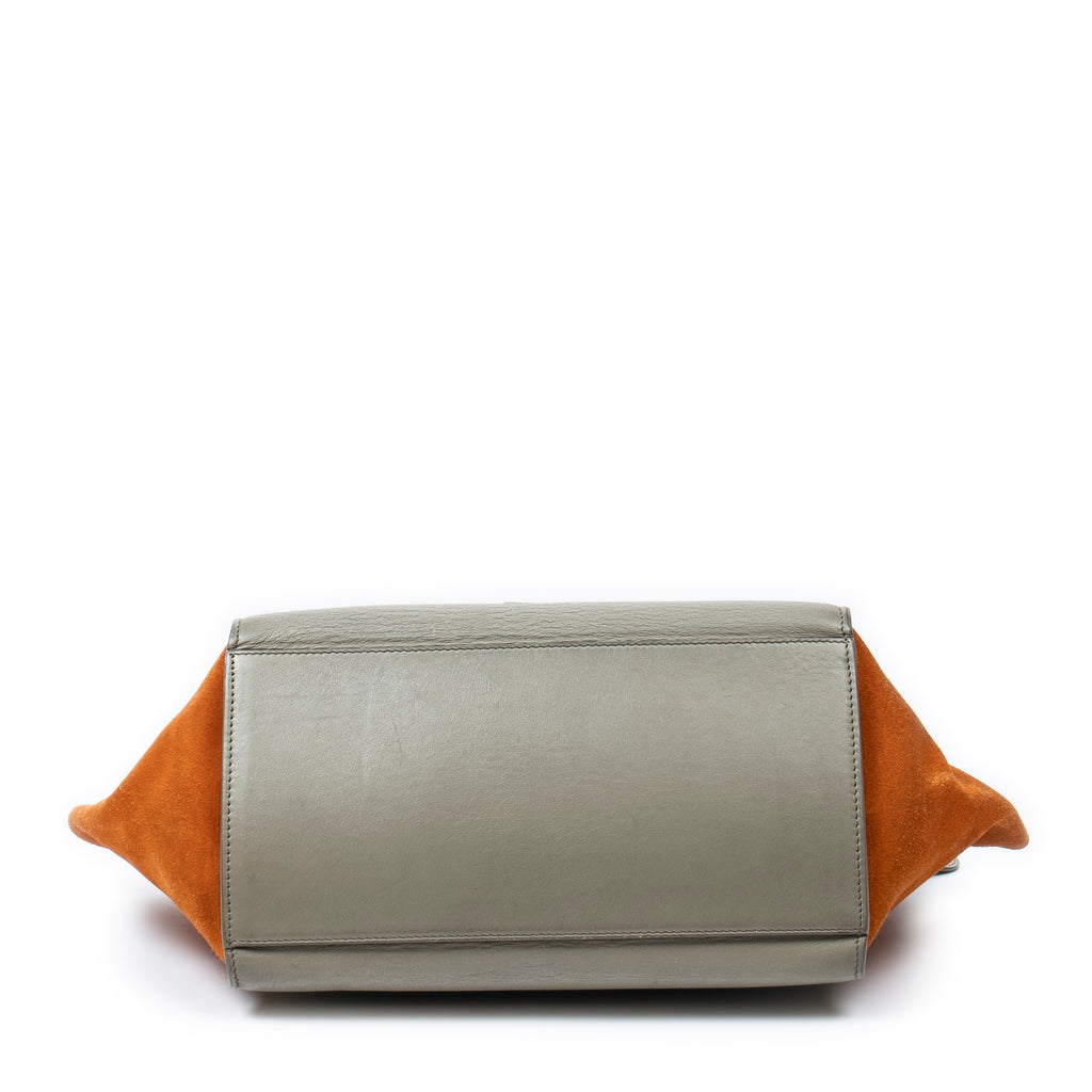 Shoulder Bag Small Tricolor Trapeze Black Calfskin Leather