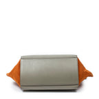 Shoulder Bag Small Tricolor Trapeze Black Calfskin Leather