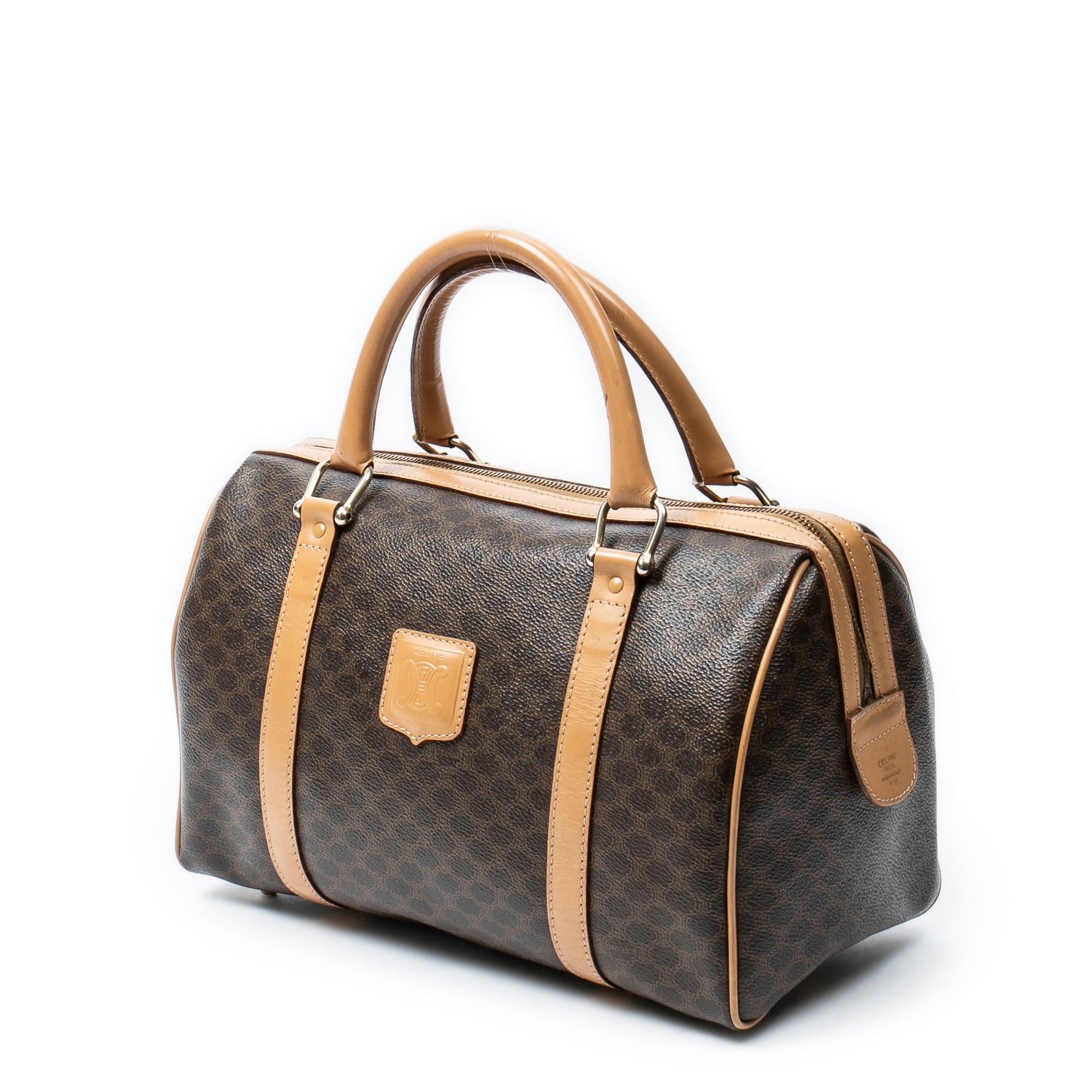 Handbag Small Boston Beige Macadam Coated Canvas