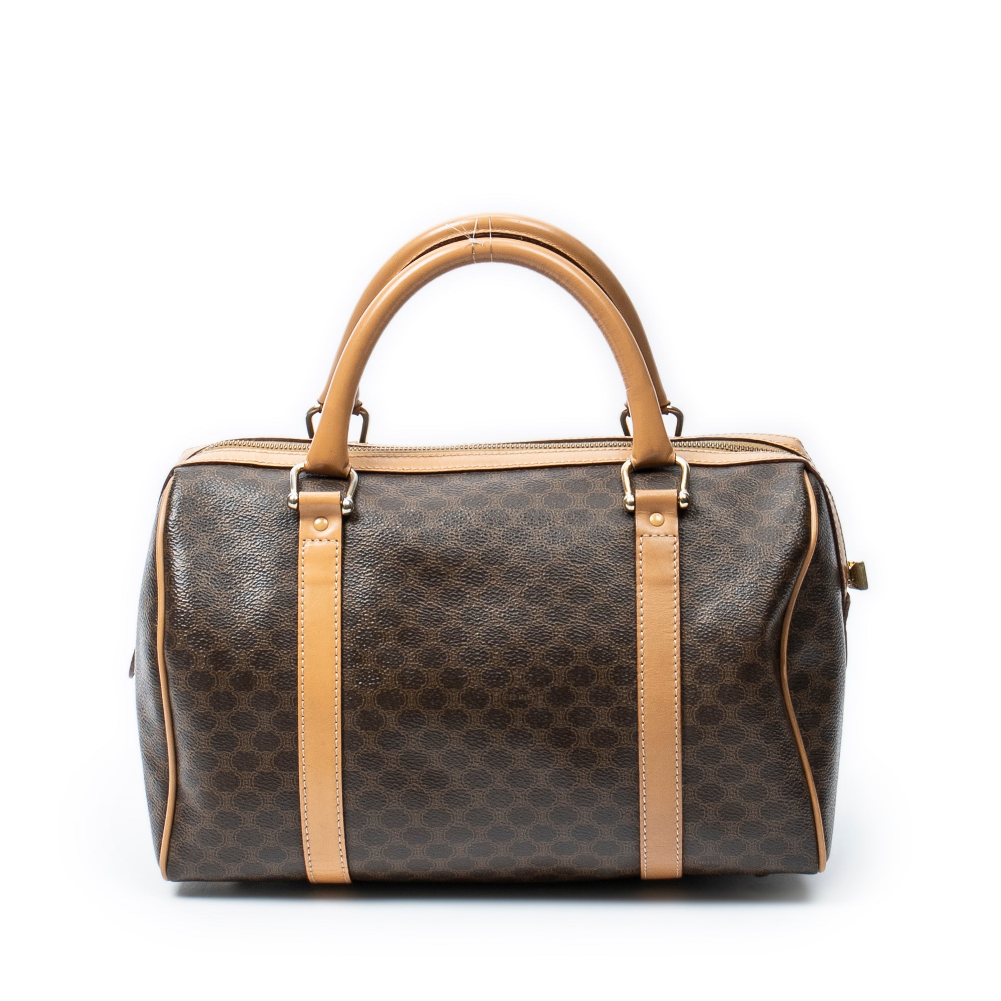 Handbag Small Boston Beige Macadam Coated Canvas