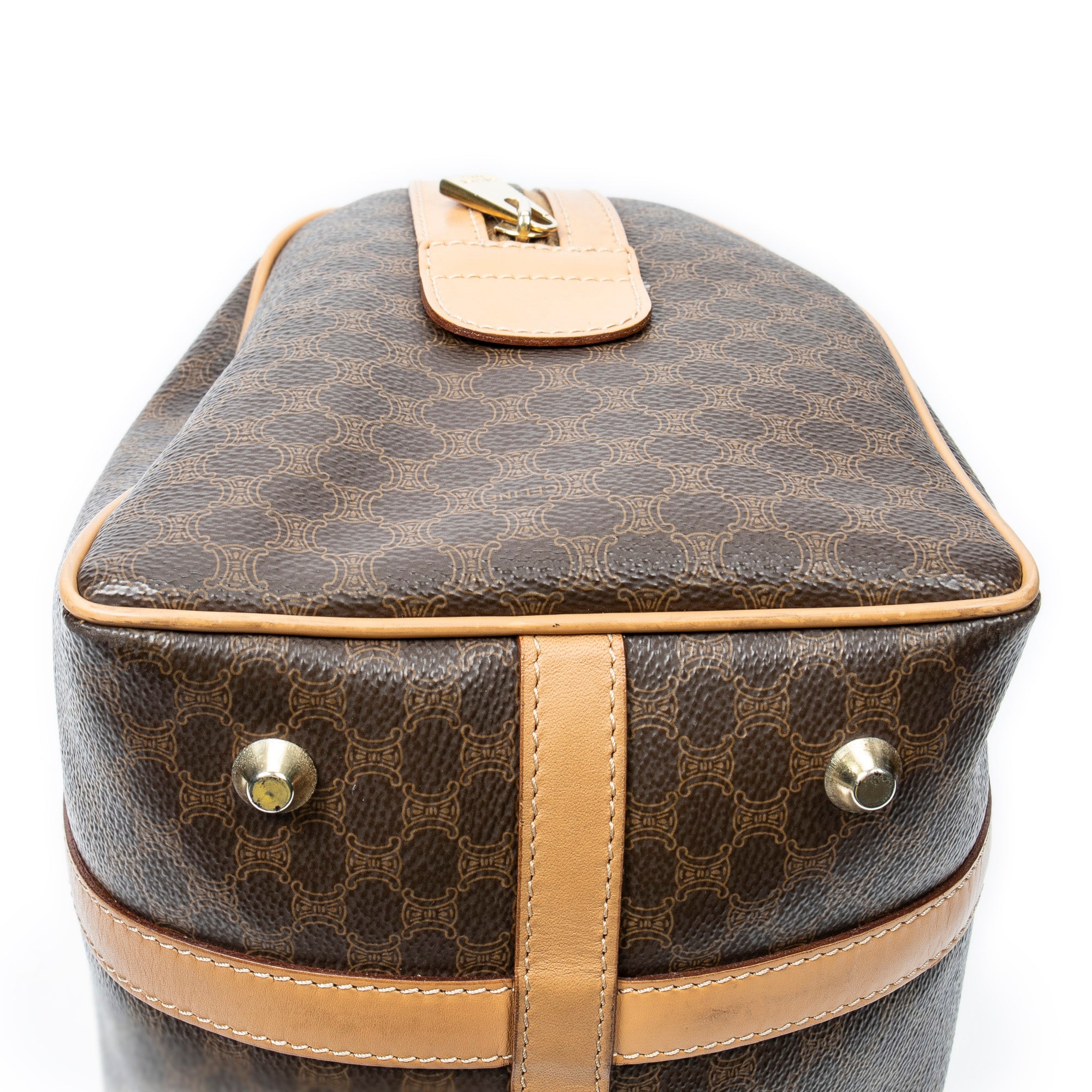 Handbag Small Boston Beige Macadam Coated Canvas