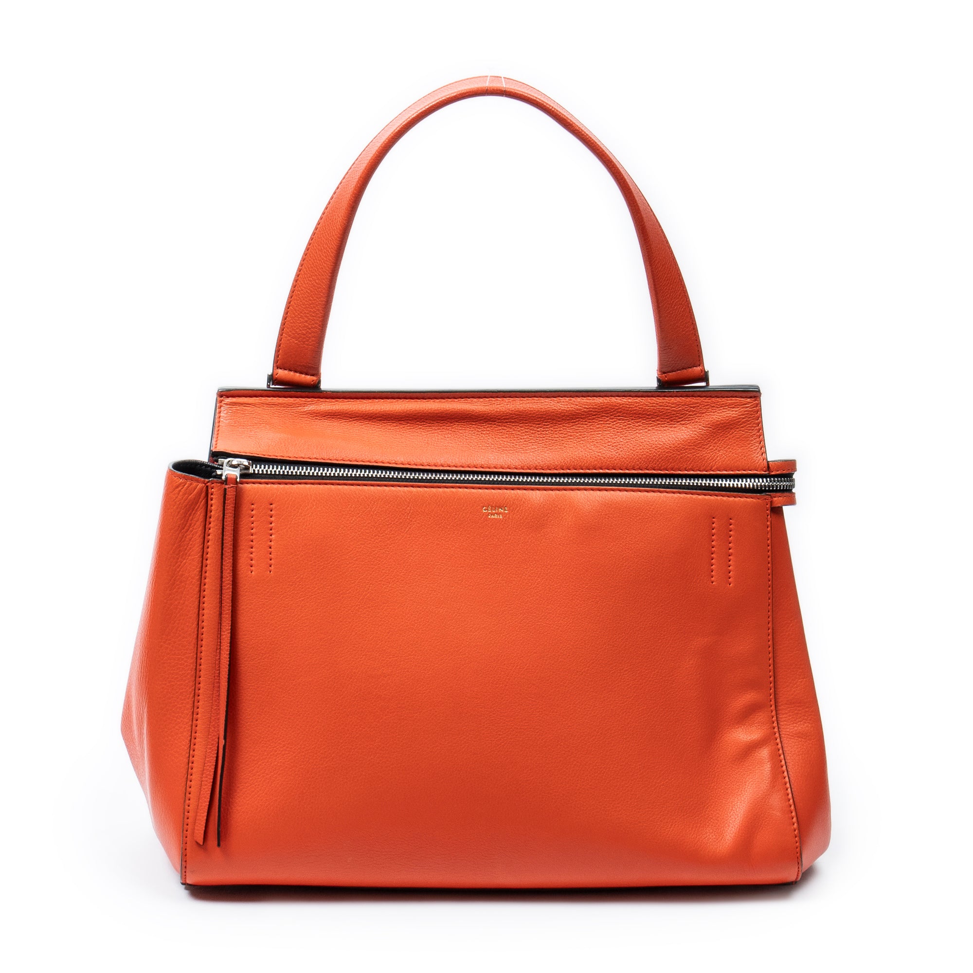 Bolso de Hombro Mediano Edge Bag Piel de Becerro Naranja