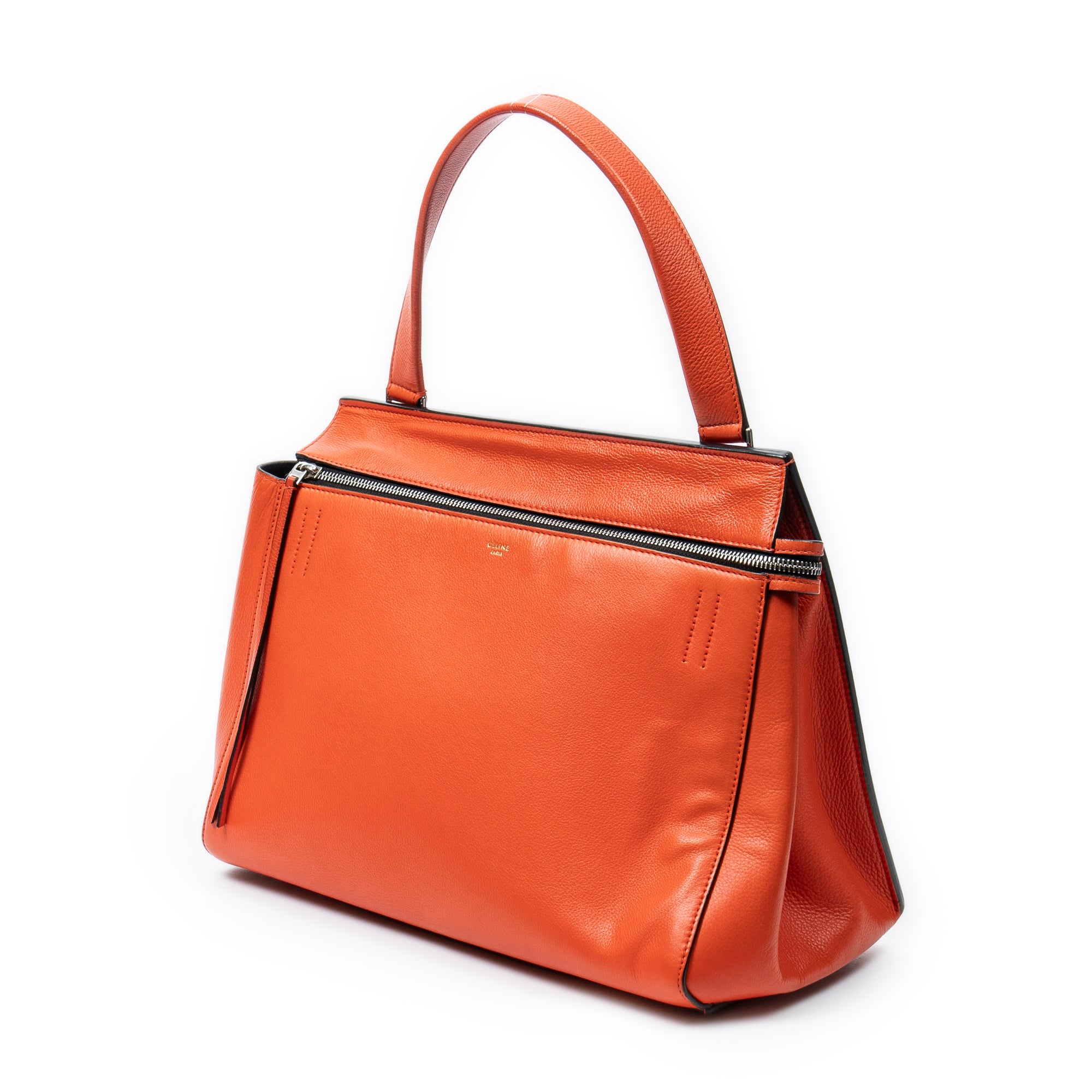 Bolso de Hombro Mediano Edge Bag Piel de Becerro Naranja