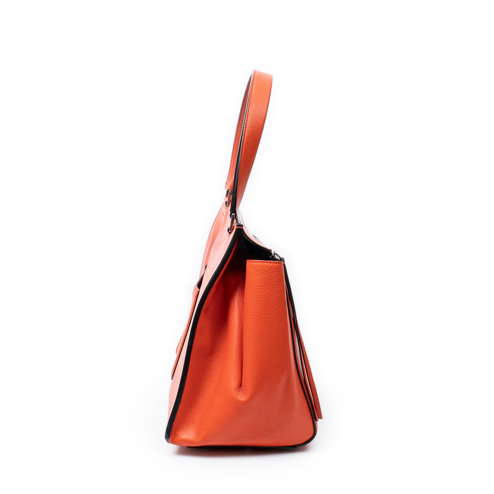 Bolso de Hombro Mediano Edge Bag Piel de Becerro Naranja