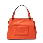 Bolso de Hombro Mediano Edge Bag Piel de Becerro Naranja