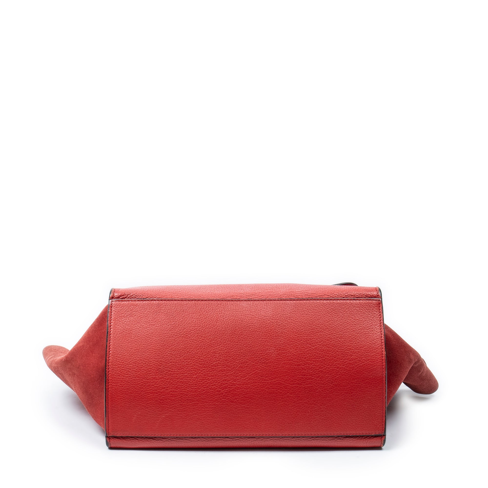 Bolso de hombro mediano Trapeze de piel de becerro granulada roja