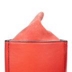 Bolso de hombro mediano Trapeze de piel de becerro granulada roja