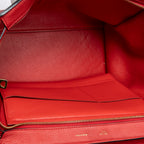 Bolso de hombro mediano Trapeze de piel de becerro granulada roja