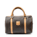 Handbag Small Boston Brown Macadam Coated Canvas