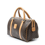 Handbag Small Boston Brown Macadam Coated Canvas