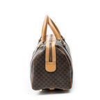 Handbag Small Boston Brown Macadam Coated Canvas