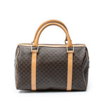 Handbag Small Boston Brown Macadam Coated Canvas