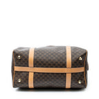 Handbag Small Boston Brown Macadam Coated Canvas