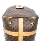 Handbag Small Boston Brown Macadam Coated Canvas