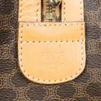 Handbag Small Boston Brown Macadam Coated Canvas