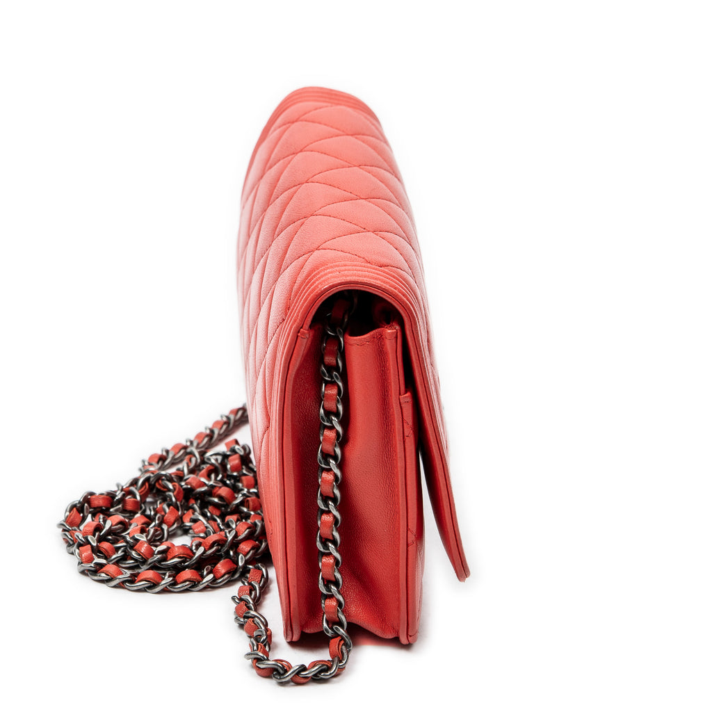 Shoulder Bag Boy Wallet on Chain Red Quilted Lambskin Leather