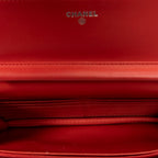 Shoulder Bag Boy Wallet on Chain Red Quilted Lambskin Leather
