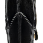 Shoulder Bag Vintage Push Lock Straight Flap Black Quilted Lambskin Leather
